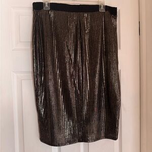 Fashion to Figure Black and Gold Shimmer Pencil Skirt